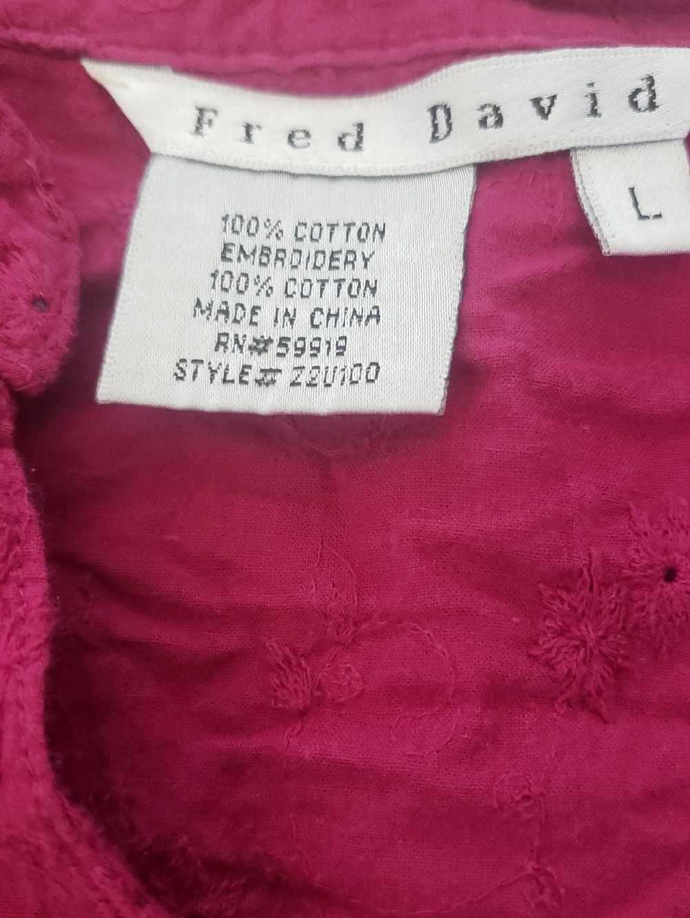 Embroidered Button-Front Top/Blouse - Picture 10 of 10